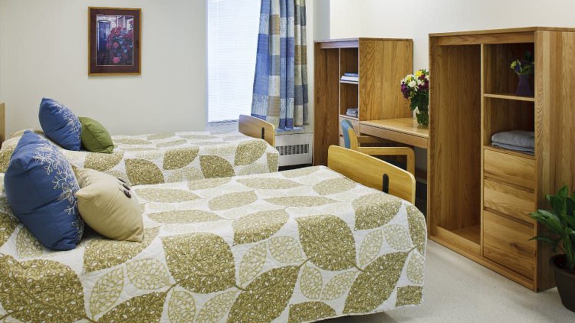 Hampton Behavioral Health Center Double-Bedded Patient Room with Storage Space | HamptonHospital.com